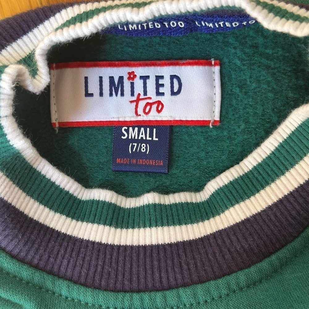 Limited Too - Girls - Crewneck Sweatshirt - Size Small (7/8) Green Plaid - Picture 5 of 9